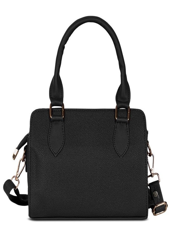 كاتشي حقيبة كتف نسائية أنيقة من الجلد الصناعي الأسود مع سحاب إغلاق - Image 3